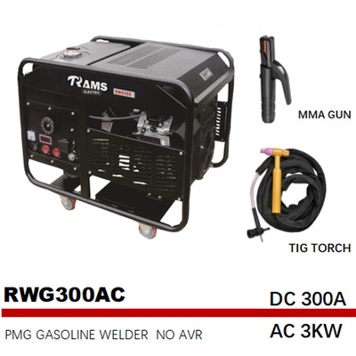 Μηχανή βενζίνης RWG300E 300 Amp - οδηγημένη μέση συχνότητα οξυγονοκολλητών 3kw τόξων